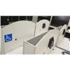 Image 7 : Qty 5 White Computer Kiosks, 4 Kiosks, 34"L x 19" D x 38.5"H; 1 Kiosk, 34"L x 19"D x 34"H