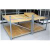 Image 1 : Qty 2 Metal & Plywood Adjustable Square Storage Shelves 72"L x 48"W x 48"H