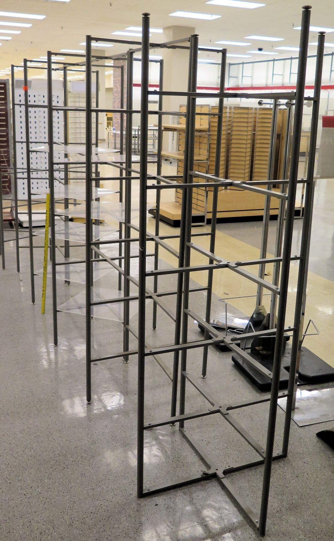 Qty 5 Grey Metal Square Display Racks 73