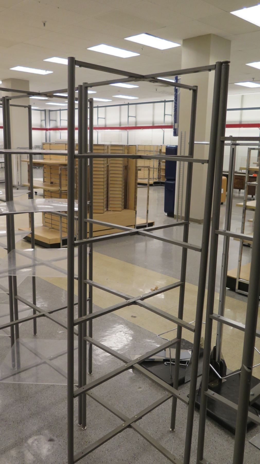 Qty 5 Grey Metal Square Display Racks 73