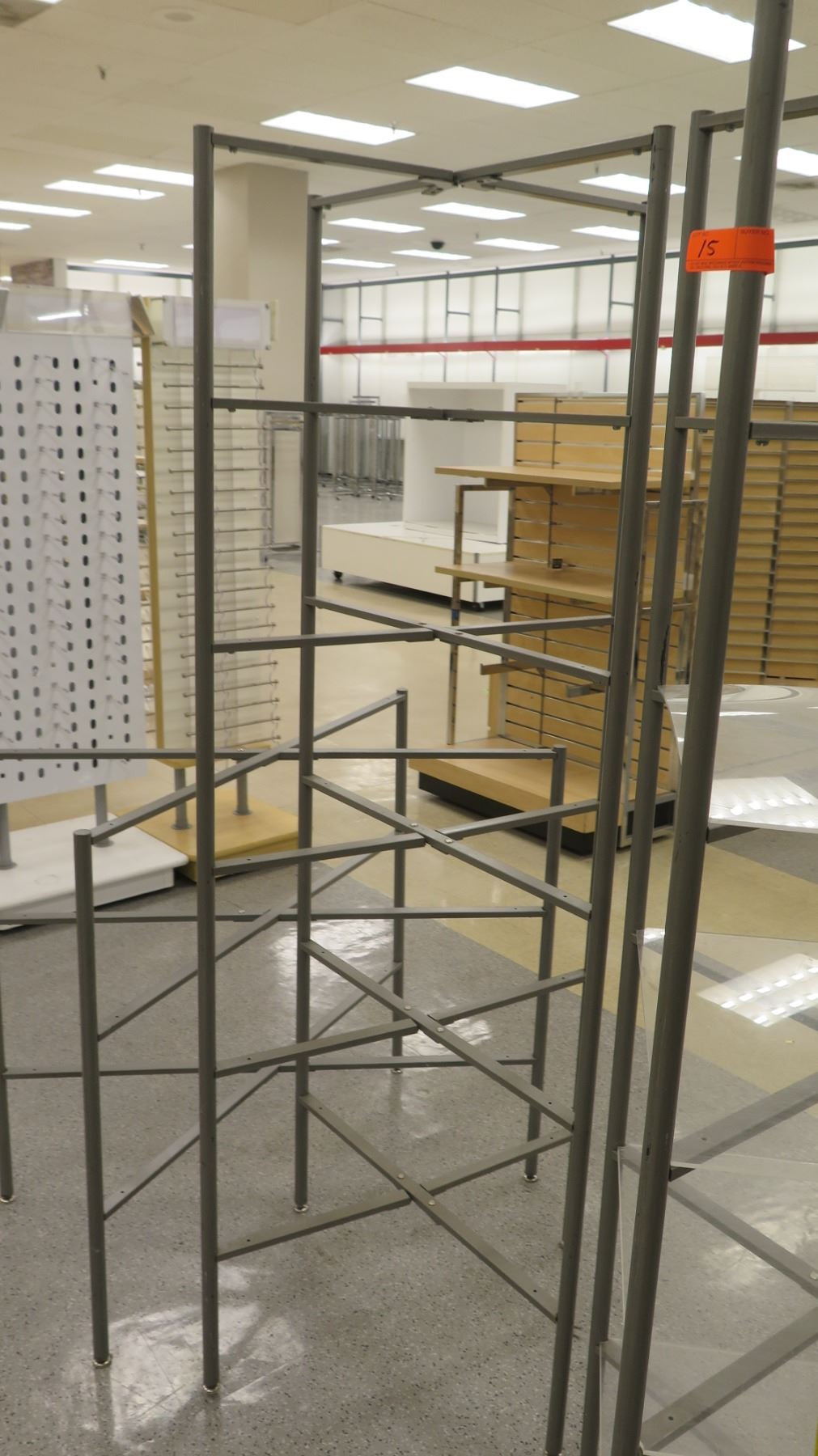 Qty 5 Grey Metal Square Display Racks 73