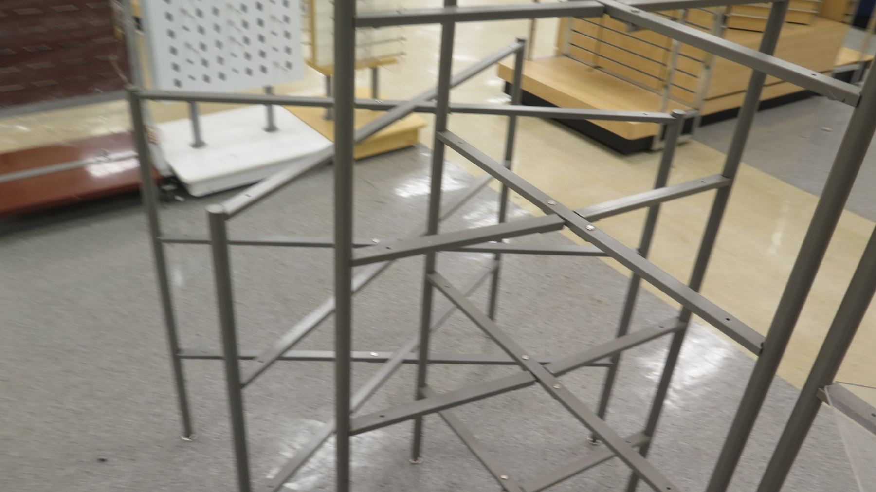 Qty 5 Grey Metal Square Display Racks 73