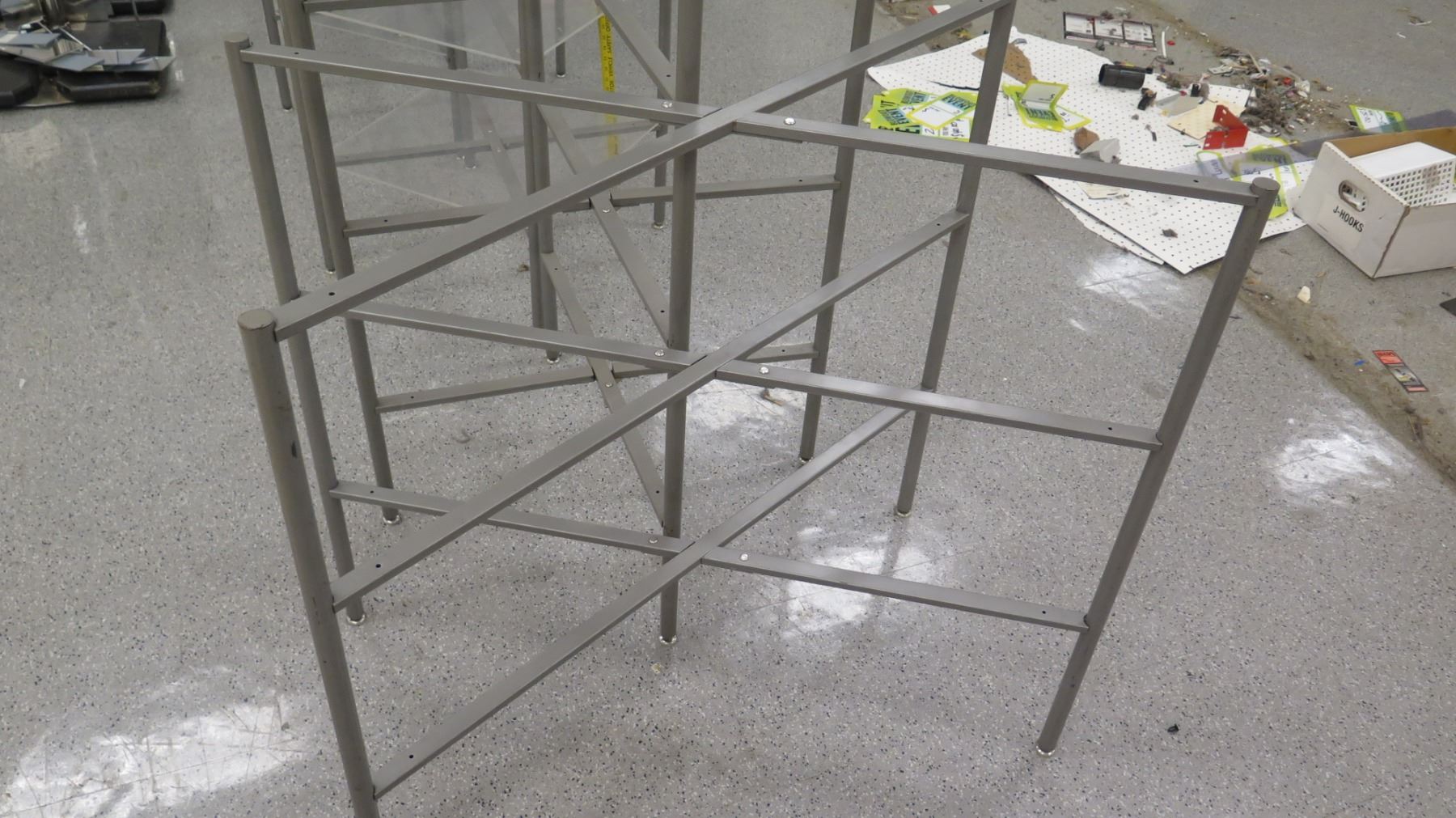 Qty 5 Grey Metal Square Display Racks 73