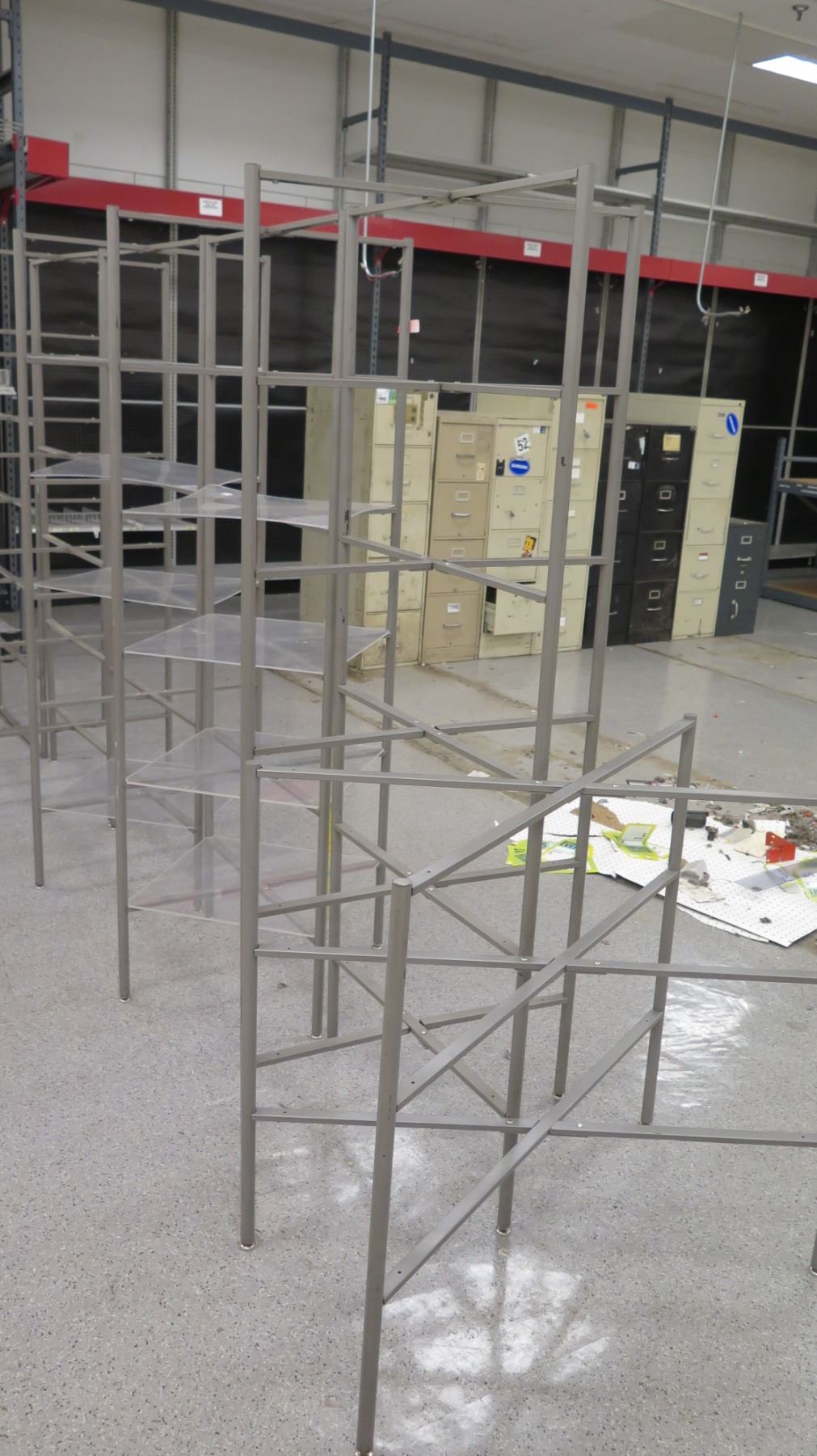 Qty 5 Grey Metal Square Display Racks 73