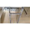 Image 6 : Qty 2 Slatwall Panel Wood & Chrome Adjustable Display Shelf Racks 50.5"L x 39"D x 62.5"H; 69"L x 39"