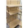 Image 7 : Qty 2 Slatwall Panel Wood & Chrome Adjustable Display Shelf Racks 50.5"L x 39"D x 62.5"H; 69"L x 39"