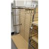 Image 8 : Qty 2 Slatwall Panel Wood & Chrome Adjustable Display Shelf Racks 50.5"L x 39"D x 62.5"H; 69"L x 39"