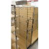 Image 4 : Qty 3 Slatwall Panel Wood & Chrome Adjustable Display Shelf Racks 50.5"L x 39"D x 62.5"H; 2 pieces, 