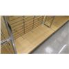 Image 6 : Qty 3 Slatwall Panel Wood & Chrome Adjustable Display Shelf Racks 50.5"L x 39"D x 62.5"H; 2 pieces, 