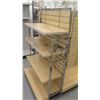 Image 8 : Qty 3 Slatwall Panel Wood & Chrome Adjustable Display Shelf Racks 50.5"L x 39"D x 62.5"H; 2 pieces, 