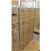 Image 4 : Qty 4 Slatwall Panel Wood & Chrome Adjustable Display Shelf Racks, Qty 2, 50.5"L x 39"D x 81"H; Qty 
