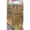 Image 8 : Qty 4 Slatwall Panel Wood & Chrome Adjustable Display Shelf Racks, Qty 2, 50.5"L x 39"D x 81"H; Qty 