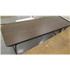Image 3 : Qty 4 Long Folding Tables - 2 Wood Finish / 1 White / 1 Pressed Wood