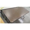 Image 4 : Qty 4 Long Folding Tables - 2 Wood Finish / 1 White / 1 Pressed Wood