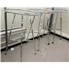 Image 1 : Qty 3 Chrome Rolling Round Clothing Racks on Wheels 36" Diameter, 54"H