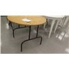 Image 2 : Qty 2 White Wood Round Tables & 1 Round Folding Table, White: 36" Diameter, 31"H; Folding: 36" Diame