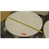 Image 5 : Qty 2 White Wood Round Tables & 1 Round Folding Table, White: 36" Diameter, 31"H; Folding: 36" Diame