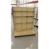 Image 2 : Qty 2 Slatwall Panel Wood & Chrome Adjustable Display Shelf Racks 50.5"L x 39"D x 62.5"H; 69"L x 39"