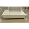 Image 2 : White Display on Rectangle White Base, Base: 84"L x 48"W x 18"H; Display: 50.5"L x 25"D x 48.5"H