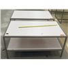 Image 1 : Qty 2 White & Metal Tables w/ Shelf Underneath 48"L x 30"W x 22.5"H