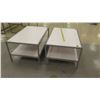 Image 2 : Qty 2 White & Metal Tables w/ Shelf Underneath 48"L x 30"W x 22.5"H