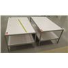 Image 3 : Qty 2 White & Metal Tables w/ Shelf Underneath 48"L x 30"W x 22.5"H