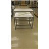 Image 2 : Qty 2 White & Metal Tables, 1 piece, 42"L x 36"W x 32"H; 1 piece, 60"L x 36"W x 33.5"H