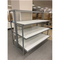 Metal Base 4 Tier Display Shelf 59"L x 30"D x 51.5"H