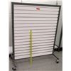 Image 1 : White Slatwall Panel System w/ Black Metal Base on Wheels 49"L x 60"H