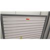 Image 2 : White Slatwall Panel System w/ Black Metal Base on Wheels 49"L x 60"H
