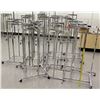 Image 1 : Qty 10 Chrome Square Clothing Racks (9 with wheels, 1 no wheels). All approx. 56"H