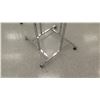 Image 3 : Qty 10 Chrome Square Clothing Racks (9 with wheels, 1 no wheels). All approx. 56"H