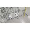Image 6 : Qty 10 Chrome Square Clothing Racks (9 with wheels, 1 no wheels). All approx. 56"H