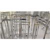 Image 8 : Qty 10 Chrome Square Clothing Racks (9 with wheels, 1 no wheels). All approx. 56"H