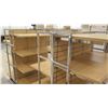 Image 10 : Qty 2 Slatwall Panel Wood & Chrome Adjustable Display Shelf Racks 50"L x 58"D x 62.5"H