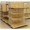 Image 1 : Qty 2 Slatwall Panel Wood & Chrome Adjustable Display Shelf Racks 50"L x 58"D x 62.5"H