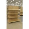 Image 2 : Qty 2 Slatwall Panel Wood & Chrome Adjustable Display Shelf Racks 50"L x 58"D x 62.5"H