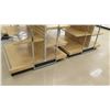 Image 8 : Qty 2 Slatwall Panel Wood & Chrome Adjustable Display Shelf Racks 50"L x 58"D x 62.5"H