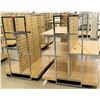 Image 1 : Qty 2 Slatwall Panel Wood & Chrome Adjustable Display Shelf Racks 50.5"L x 51"D x 62.5"H; 50.5"L x 3