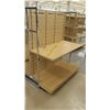 Image 2 : Qty 2 Slatwall Panel Wood & Chrome Adjustable Display Shelf Racks 50.5"L x 51"D x 62.5"H; 50.5"L x 3