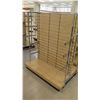 Image 7 : Qty 2 Slatwall Panel Wood & Chrome Adjustable Display Shelf Racks 50.5"L x 51"D x 62.5"H; 50.5"L x 3
