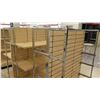 Image 9 : Qty 2 Slatwall Panel Wood & Chrome Adjustable Display Shelf Racks 50.5"L x 51"D x 62.5"H; 50.5"L x 3
