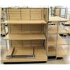 Image 1 : Slatwall Panel Wood & Chrome Adjustable Display Shelf Rack 77"L x 58"D x 62.5"H