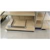 Image 2 : Slatwall Panel Wood & Chrome Adjustable Display Shelf Rack 77"L x 58"D x 62.5"H