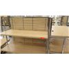 Image 3 : Slatwall Panel Wood & Chrome Adjustable Display Shelf Rack 77"L x 58"D x 62.5"H