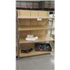 Image 7 : Slatwall Panel Wood & Chrome Adjustable Display Shelf Rack 77"L x 58"D x 62.5"H