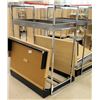 Image 1 : Qty 2 Unassembled Wood & Chrome Display Shelves