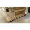 Image 10 : Slatwall Panel Wood & Chrome Adjustable Display Shelf Racks 105"L x 50.5"D x 62"H
