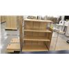 Image 4 : Slatwall Panel Wood & Chrome Adjustable Display Shelf Racks 105"L x 50.5"D x 62"H