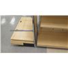 Image 5 : Slatwall Panel Wood & Chrome Adjustable Display Shelf Racks 105"L x 50.5"D x 62"H